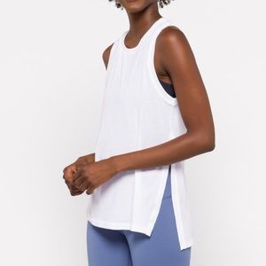 NWT Beyond Yoga High Slits Breezy Tank. In white and Almond Butter.